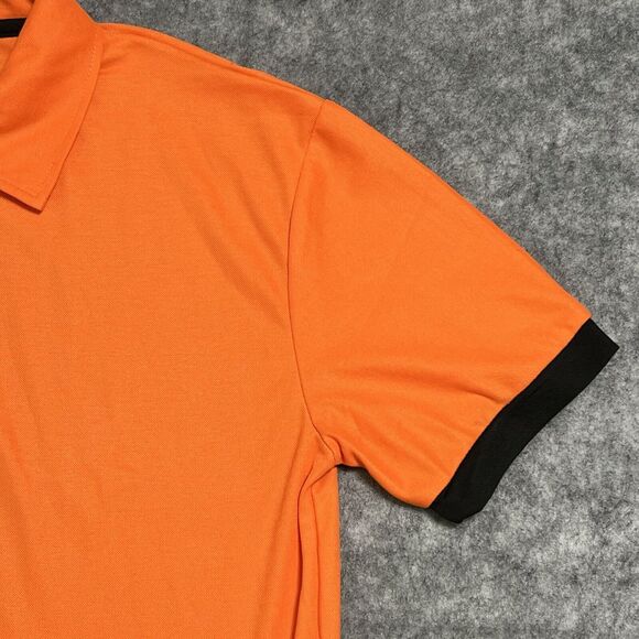 SIIMHWRSS Polo Shirt Men’s M Orange Blaze Colorblock Finger Performance - Picture 12 of 13